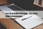 2023年北京限行时间表格，2023年北京限行时间表格图片