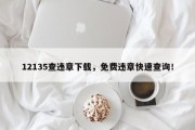 12135查违章下载，免费违章快速查询！