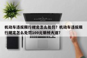 机动车违反限行规定怎么处罚？机动车违反限行规定怎么处罚100元银桥大道？
